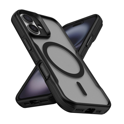 Apple iPhone 16 Kılıf M-safe Şarj Özellikli Renkli Kenar Airbag Şeritli Zore Lamer Kapak - Zore