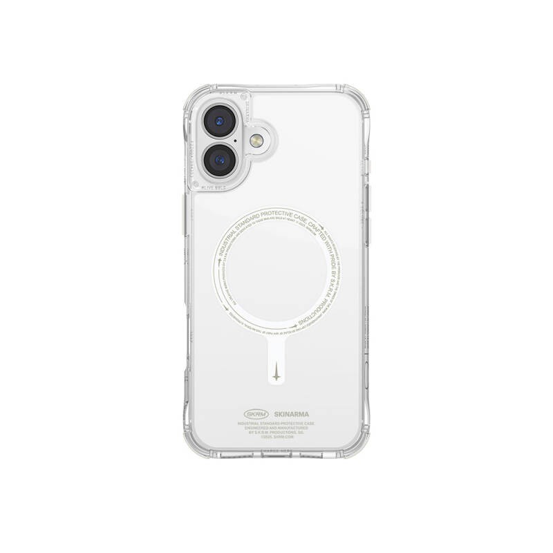 Apple iPhone 16 Kılıf M-safe Şarj Özellikli Şeffaf Airbag Tasarımlı Skinarma Saido Nightglow Kapak - 2