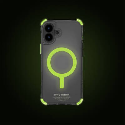 Apple iPhone 16 Kılıf M-safe Şarj Özellikli Şeffaf Airbag Tasarımlı Skinarma Saido Nightglow Kapak - 8