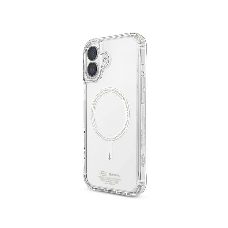 Apple iPhone 16 Kılıf M-safe Şarj Özellikli Şeffaf Airbag Tasarımlı Skinarma Saido Nightglow Kapak - 5