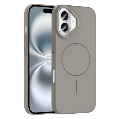 Apple iPhone 16 Kılıf M-safe Şarj Özellikli Zore Ruby Sert Kapak - Zore