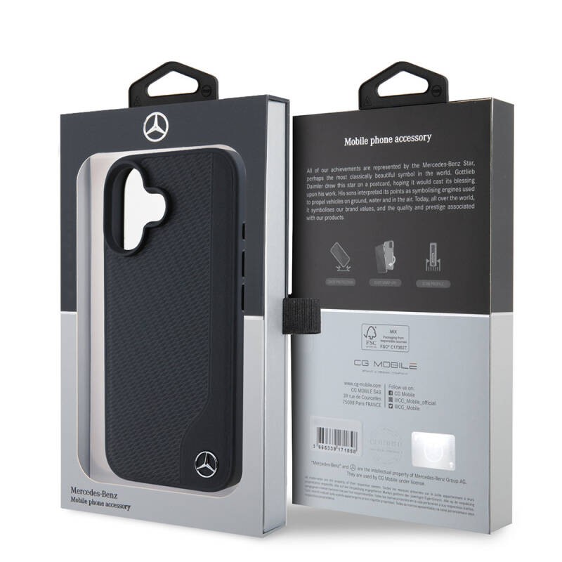 Apple iPhone 16 Kılıf Mercedes Benz Orjinal Lisanslı M-safe Şarj Özellikli 3D Metal Logolu Wood Imitation Deri Kapak - 8