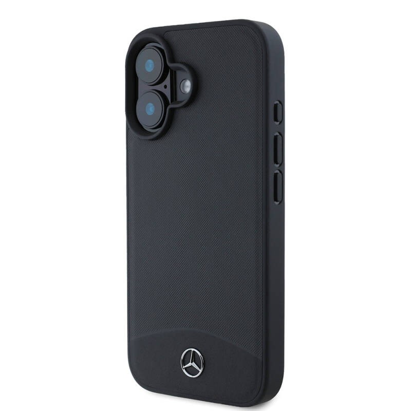 Apple iPhone 16 Kılıf Mercedes Benz Orjinal Lisanslı M-safe Şarj Özellikli Dokulu ve Düz Deri Kapak - 2