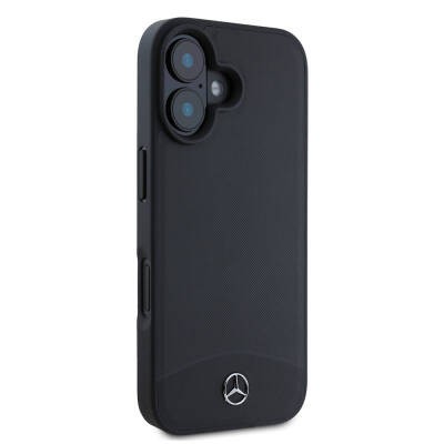 Apple iPhone 16 Kılıf Mercedes Benz Orjinal Lisanslı M-safe Şarj Özellikli Dokulu ve Düz Deri Kapak - 4