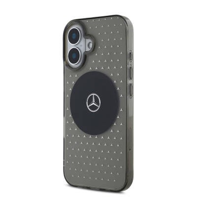 Apple iPhone 16 Kılıf Mercedes Benz Orjinal Lisanslı M-safe Şarj Özellikli Yıldız Desenli Transparan Kapak - 3
