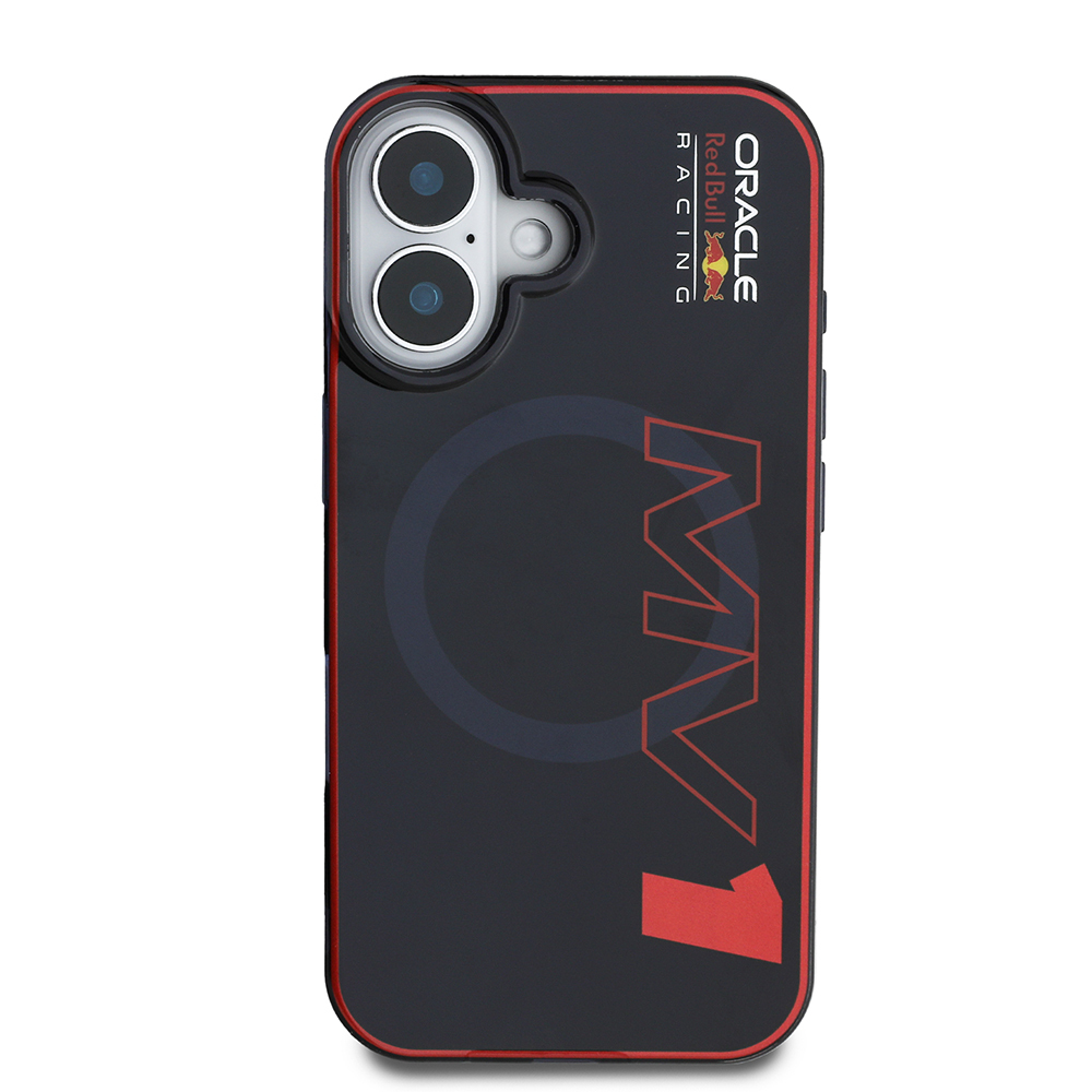 Apple iPhone 16 Kılıf Redbull Orjinal Lisanslı M-safe Şarj Özellikli Çift Katmanlı Sert PC Büyük Boy MV Kapak - Lacivert