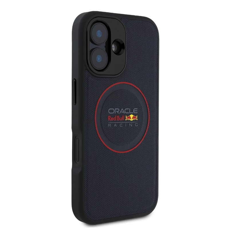 Apple iPhone 16 Kılıf Redbull Orjinal Lisanslı M-safe Şarj Özellikli Kırmızı Halka ve Logo Kabartmalı PU Deri Kapak - 4