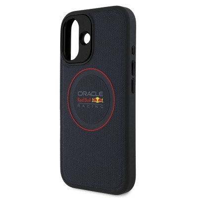 Apple iPhone 16 Kılıf Redbull Orjinal Lisanslı M-safe Şarj Özellikli Kırmızı Halka ve Logo Kabartmalı PU Deri Kapak - 5