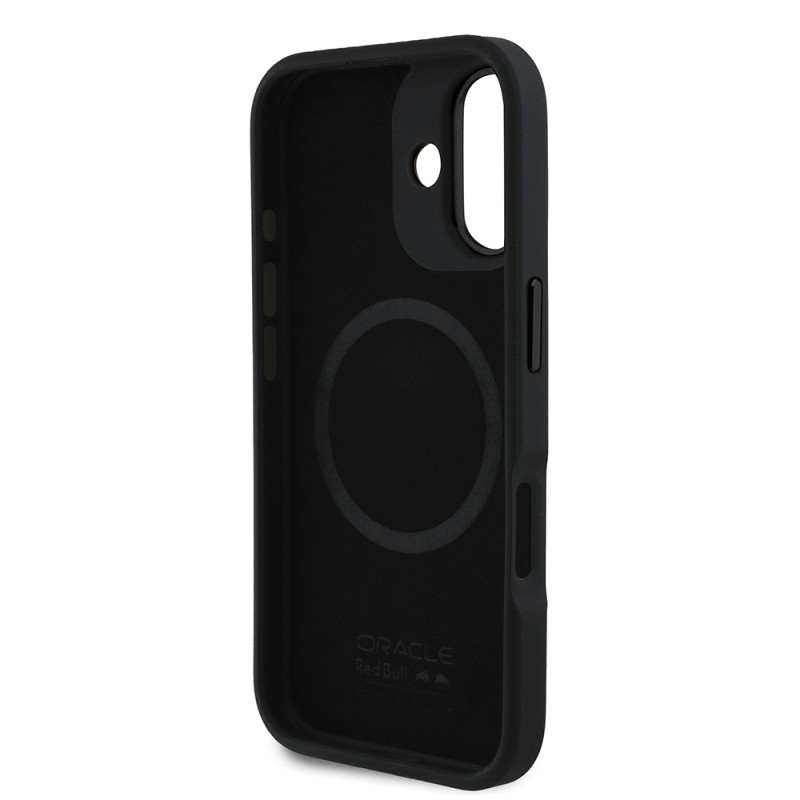 Apple iPhone 16 Kılıf Redbull Orjinal Lisanslı M-safe Şarj Özellikli Kırmızı Halka ve Logo Kabartmalı PU Deri Kapak - 6