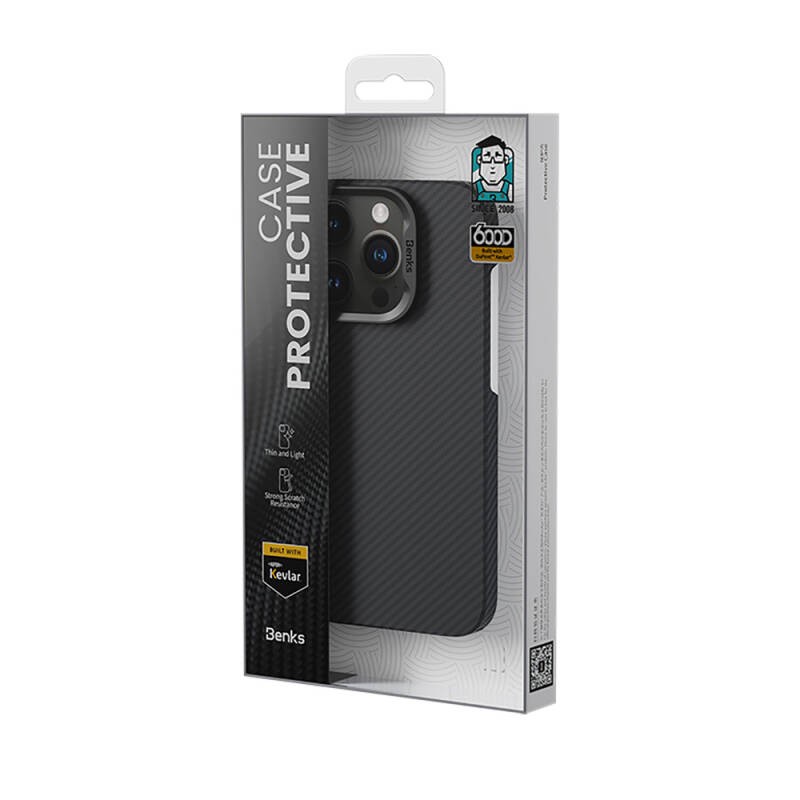 Apple iPhone 16 Plus Case Benks Magsafe Magnetic Charging Featured ArmorAir 600D Kevlar Fiber Cover  - 4