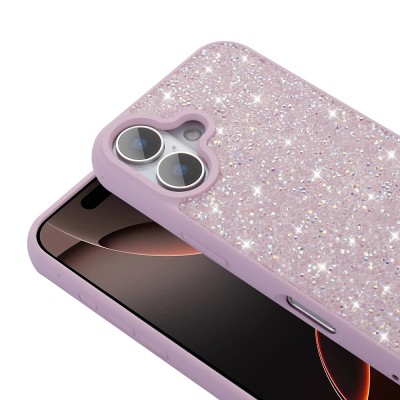 Apple iPhone 16 Plus Case Bright Stone Design Zore Diamond Cover - 12