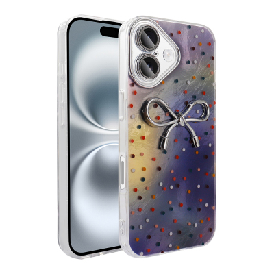 Apple iPhone 16 Plus Case Camera Protection Figured Zore Ponti Silicone Cover - Zore