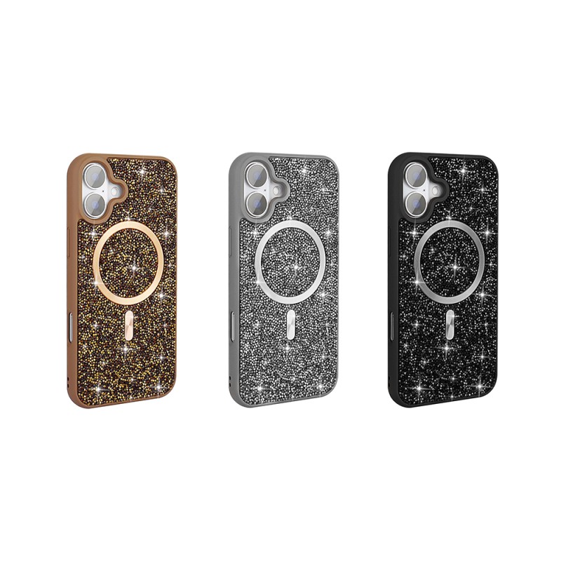 Apple iPhone 16 Plus Case Diamond Design Magsafe Charging Feature Zore Mosaic Silicone Cover - 11