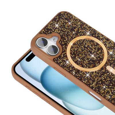 Apple iPhone 16 Plus Case Diamond Design Magsafe Charging Feature Zore Mosaic Silicone Cover - 8