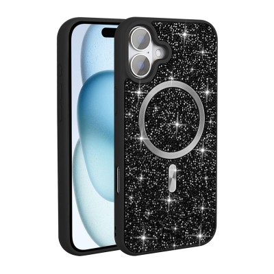 Apple iPhone 16 Plus Case Diamond Design Magsafe Charging Feature Zore Mosaic Silicone Cover - 3