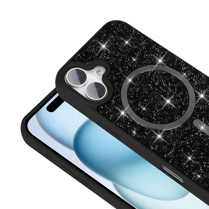 Apple iPhone 16 Plus Case Diamond Design Magsafe Charging Feature Zore Mosaic Silicone Cover - 9