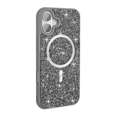 Apple iPhone 16 Plus Case Diamond Design Magsafe Charging Feature Zore Mosaic Silicone Cover - 7