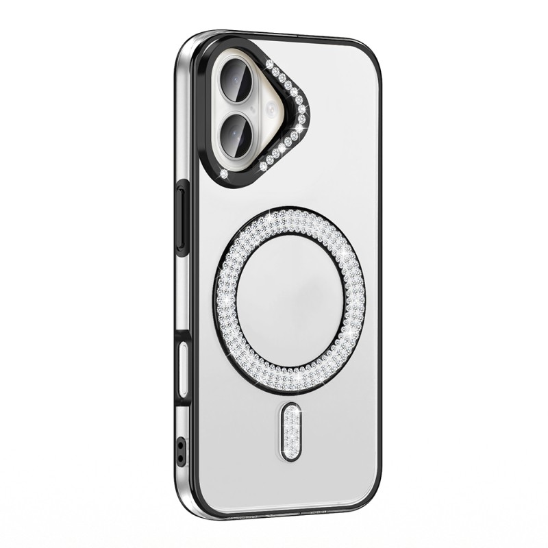 Apple iPhone 16 Plus Case Diamond Stone Design Magsafe Charging Zore Karetta Silicone Cover - 1