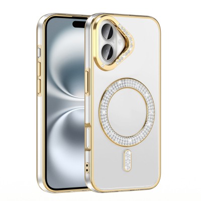 Apple iPhone 16 Plus Case Diamond Stone Design Magsafe Charging Zore Karetta Silicone Cover - 12