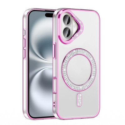 Apple iPhone 16 Plus Case Diamond Stone Design Magsafe Charging Zore Karetta Silicone Cover - 14