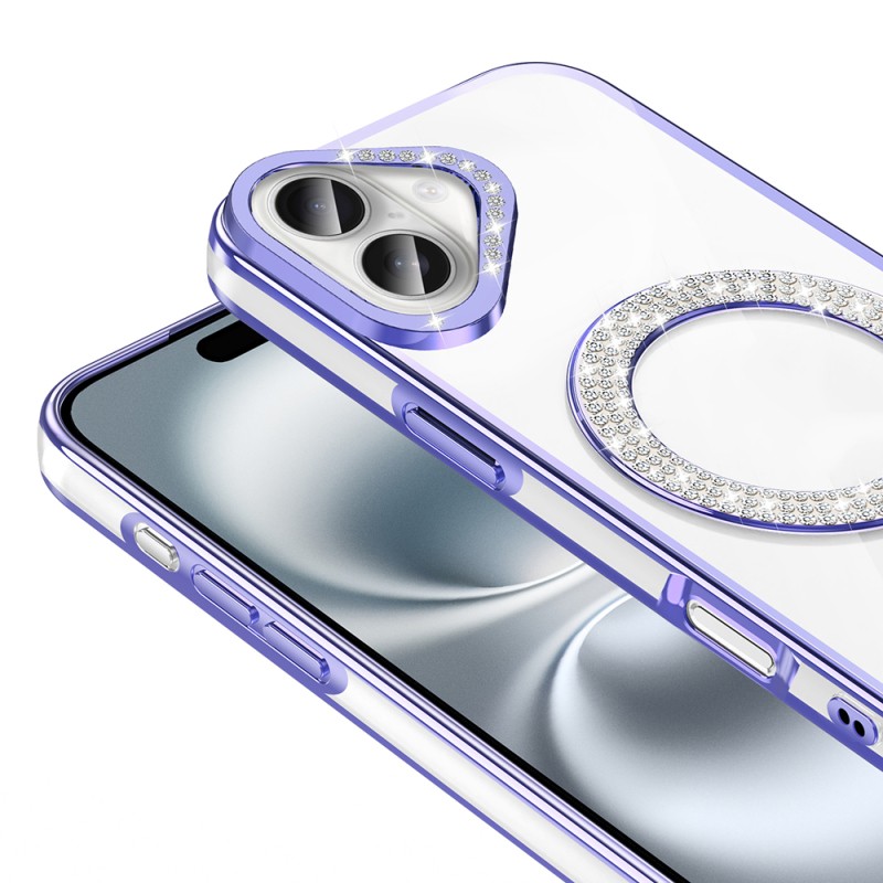 Apple iPhone 16 Plus Case Diamond Stone Design Magsafe Charging Zore Karetta Silicone Cover - 17