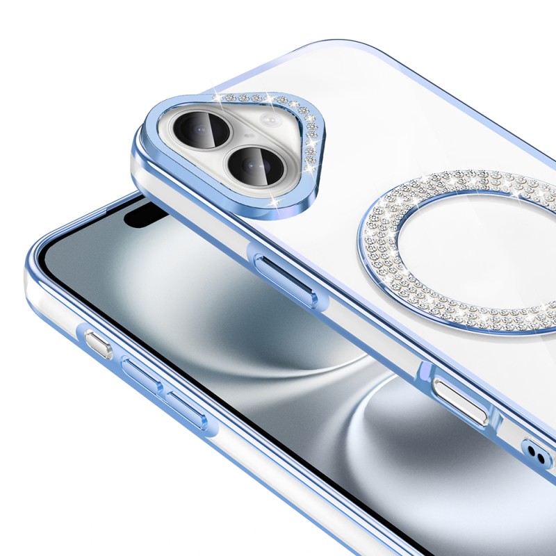 Apple iPhone 16 Plus Case Diamond Stone Design Magsafe Charging Zore Karetta Silicone Cover - 19