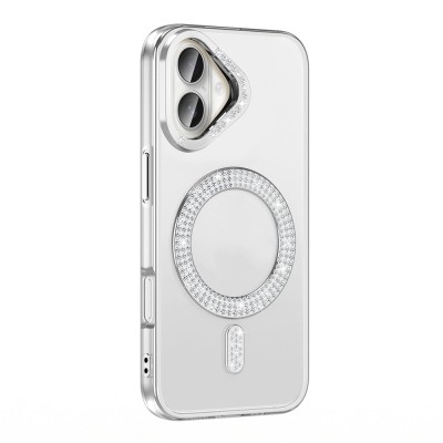 Apple iPhone 16 Plus Case Diamond Stone Design Magsafe Charging Zore Karetta Silicone Cover - 3