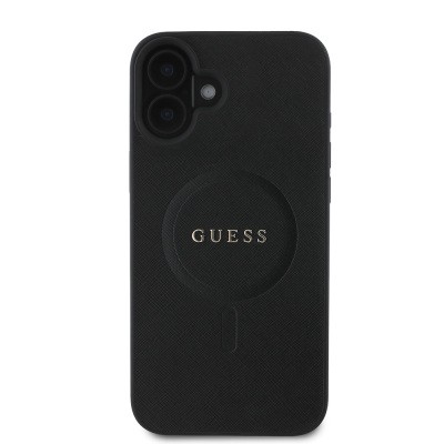 Apple iPhone 16 Plus Case Guess Original Licensed Magsafe Charging Featured Text Logo Saffiano Classic Cover  - 4