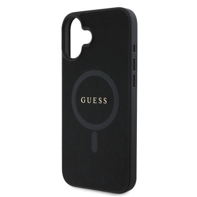 Apple iPhone 16 Plus Case Guess Original Licensed Magsafe Charging Featured Text Logo Saffiano Classic Cover  - 7