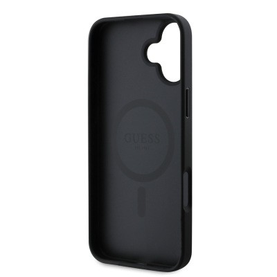 Apple iPhone 16 Plus Case Guess Original Licensed Magsafe Charging Featured Text Logo Saffiano Classic Cover  - 8