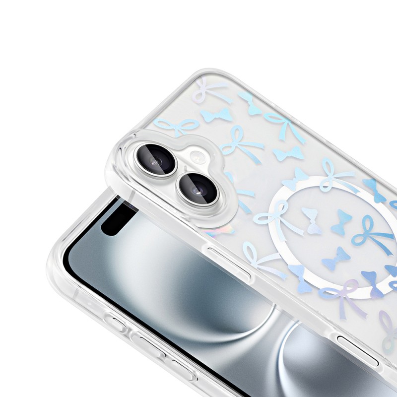Apple iPhone 16 Plus Case M-Safe Charging Transparent Zore Folk Hard Cover - 8