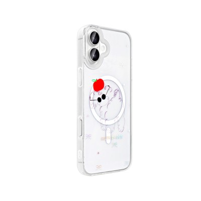 Apple iPhone 16 Plus Case M-Safe Charging Transparent Zore Folk Hard Cover - 9