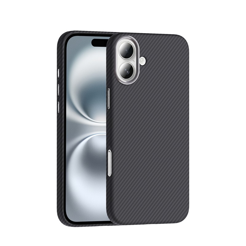 Apple iPhone 16 Plus Case Magsafe Charging Feature Carbon Fiber Look Zore Gros Cover - 4