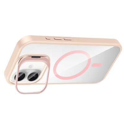 Apple iPhone 16 Plus Case Stand and Camera Lens Gift M-Safe Charging Feature Zore Etro Cover - 15