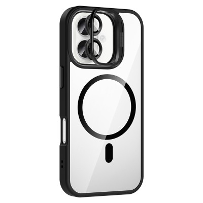 Apple iPhone 16 Plus Case Stand and Camera Lens Gift M-Safe Charging Feature Zore Etro Cover - 18