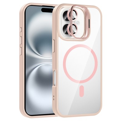 Apple iPhone 16 Plus Case Stand and Camera Lens Gift M-Safe Charging Feature Zore Etro Cover - 6