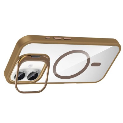 Apple iPhone 16 Plus Case Stand and Camera Lens Gift M-Safe Charging Feature Zore Etro Cover - 21