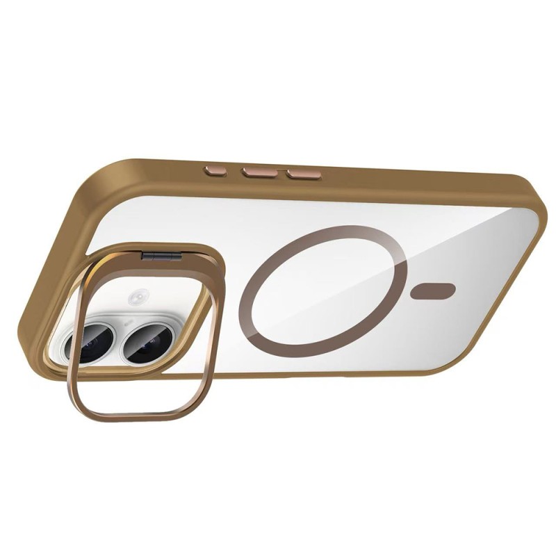 Apple iPhone 16 Plus Case Stand and Camera Lens Gift M-Safe Charging Feature Zore Etro Cover - 21