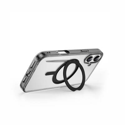 Apple iPhone 16 Plus Case Wiwu MCC-201 iShield Ultra Series Magsafe Charging Featured Crystal Hard PC Stand Cover  - 5