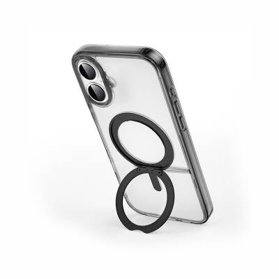 Apple iPhone 16 Plus Case Wiwu MCC-201 iShield Ultra Series Magsafe Charging Featured Crystal Hard PC Stand Cover  - 6