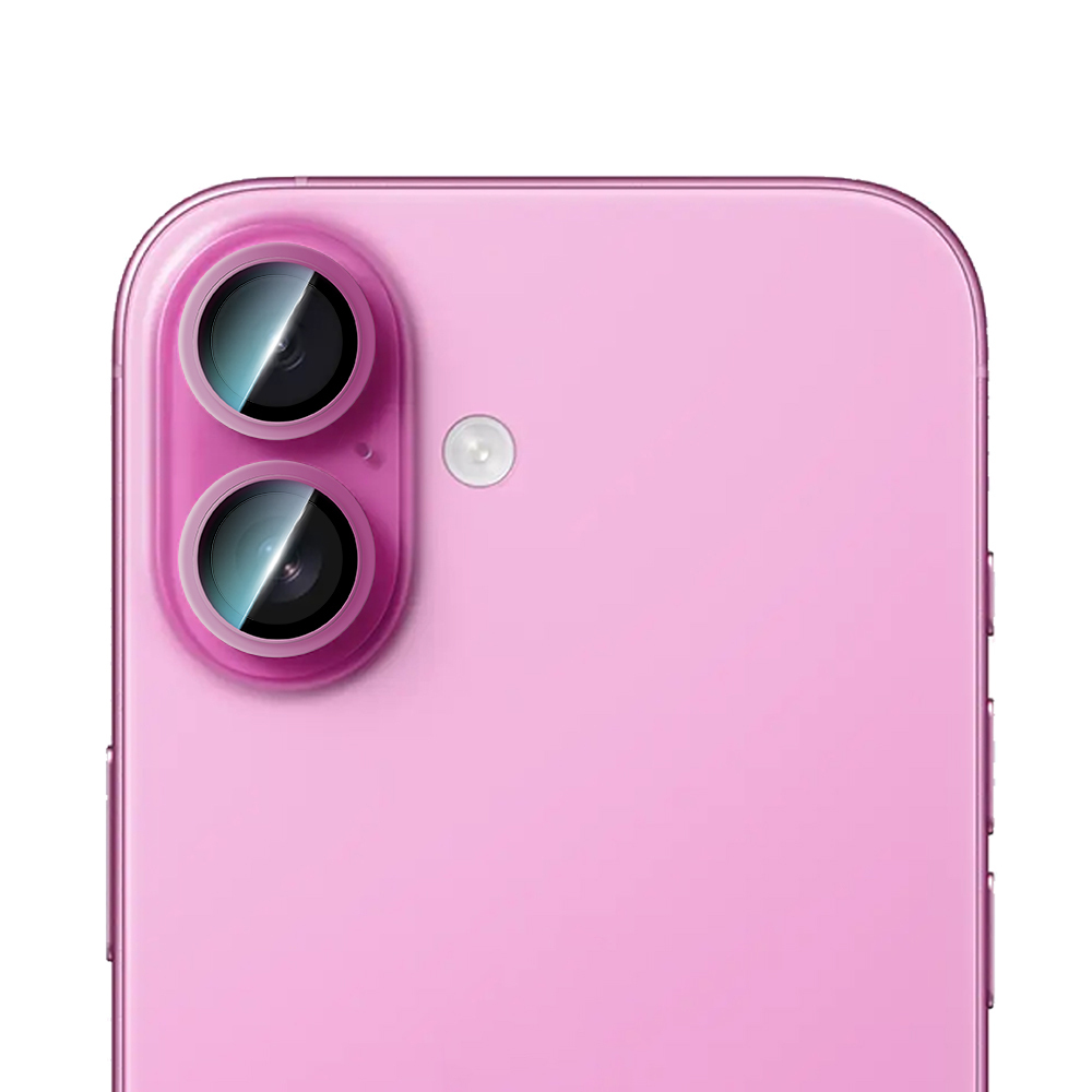 Apple iPhone 16 Plus CaseWorld Alloy Serisi Oleofobik Anti Reflective Kamera Lens Koruyucu - Pembe