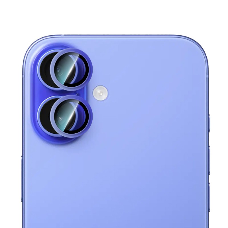 Apple iPhone 16 Plus CaseWorld Alloy Two-Color Series Lens Protector - 8