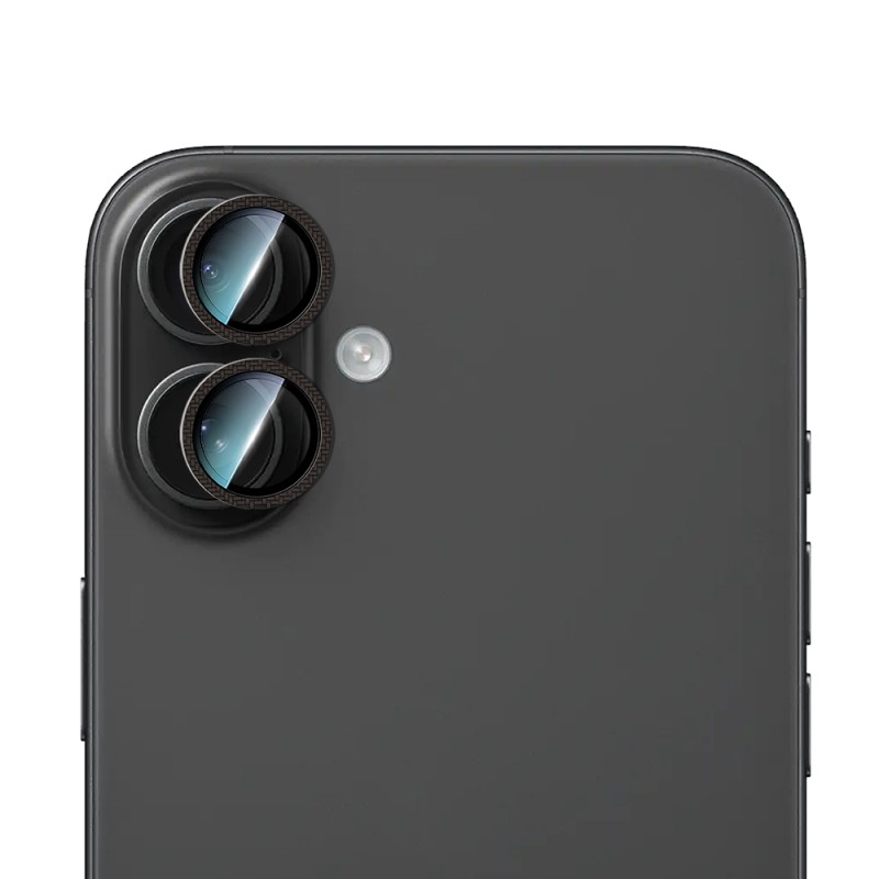 Apple iPhone 16 Plus CaseWorld Carbon Fiber Series Anti Reflective Ultra Clear Full Camera Lens Protector - 3