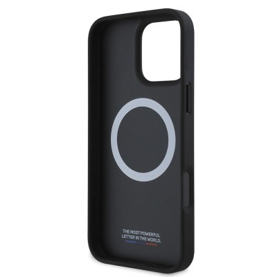 Apple iPhone 16 Plus Kılıf BMW Orjinal Lisanslı M-safe Şarj Özellikli M Logolu Üç Çizgili Dikiş Detaylı Meshed Tricolor Stripes Kapak - 3