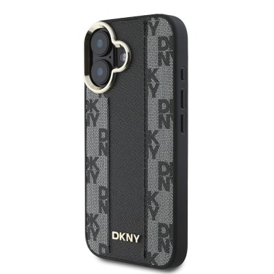 Apple iPhone 16 Plus Kılıf DKNY Orjinal Lisanslı M-safe Şarj Özellikli 3D Yazılı Checkered Pattern Kapak - 3