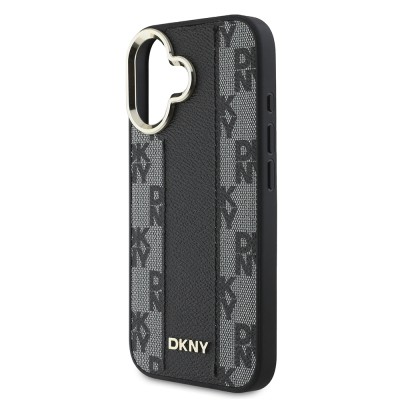 Apple iPhone 16 Plus Kılıf DKNY Orjinal Lisanslı M-safe Şarj Özellikli 3D Yazılı Checkered Pattern Kapak - 7