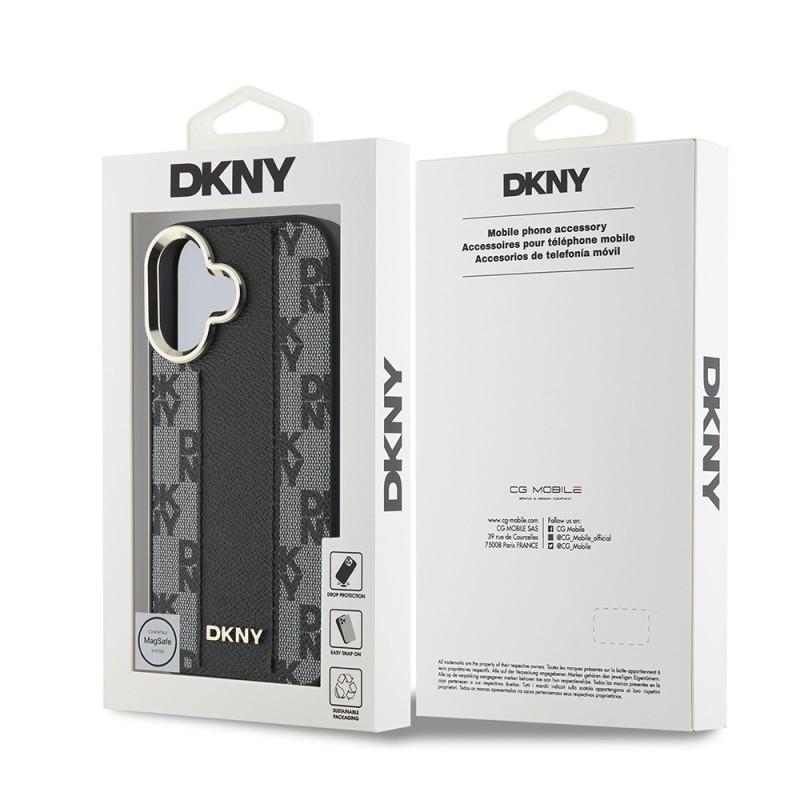Apple iPhone 16 Plus Kılıf DKNY Orjinal Lisanslı M-safe Şarj Özellikli 3D Yazılı Checkered Pattern Kapak - 9