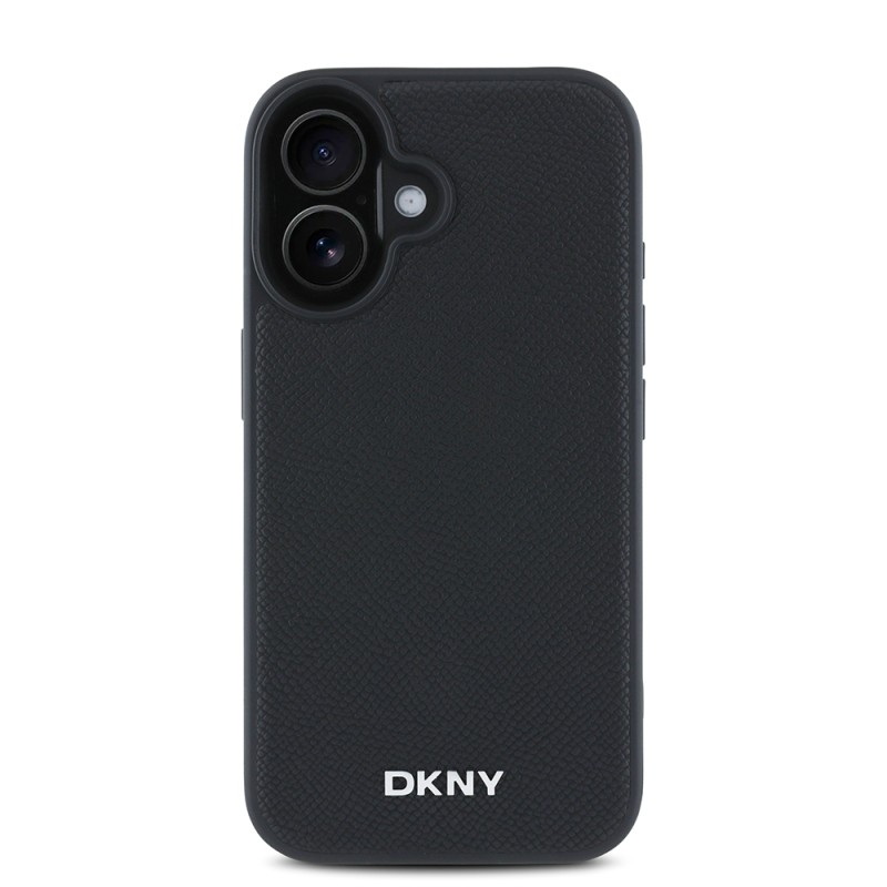 Apple iPhone 16 Plus Kılıf DKNY Orjinal Lisanslı M-safe Şarj Özellikli Metal Logolu PU Deri Grained Kapak - 4