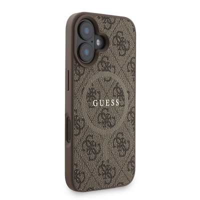 Apple iPhone 16 Plus Kılıf Guess Orjinal Lisanslı M-safe Şarj Özellikli PU Deri Bilek Askı İpli Yazı Logolu Kapak - 5