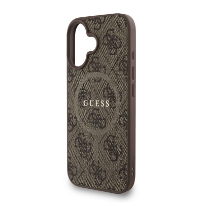 Apple iPhone 16 Plus Kılıf Guess Orjinal Lisanslı M-safe Şarj Özellikli PU Deri Bilek Askı İpli Yazı Logolu Kapak - 7